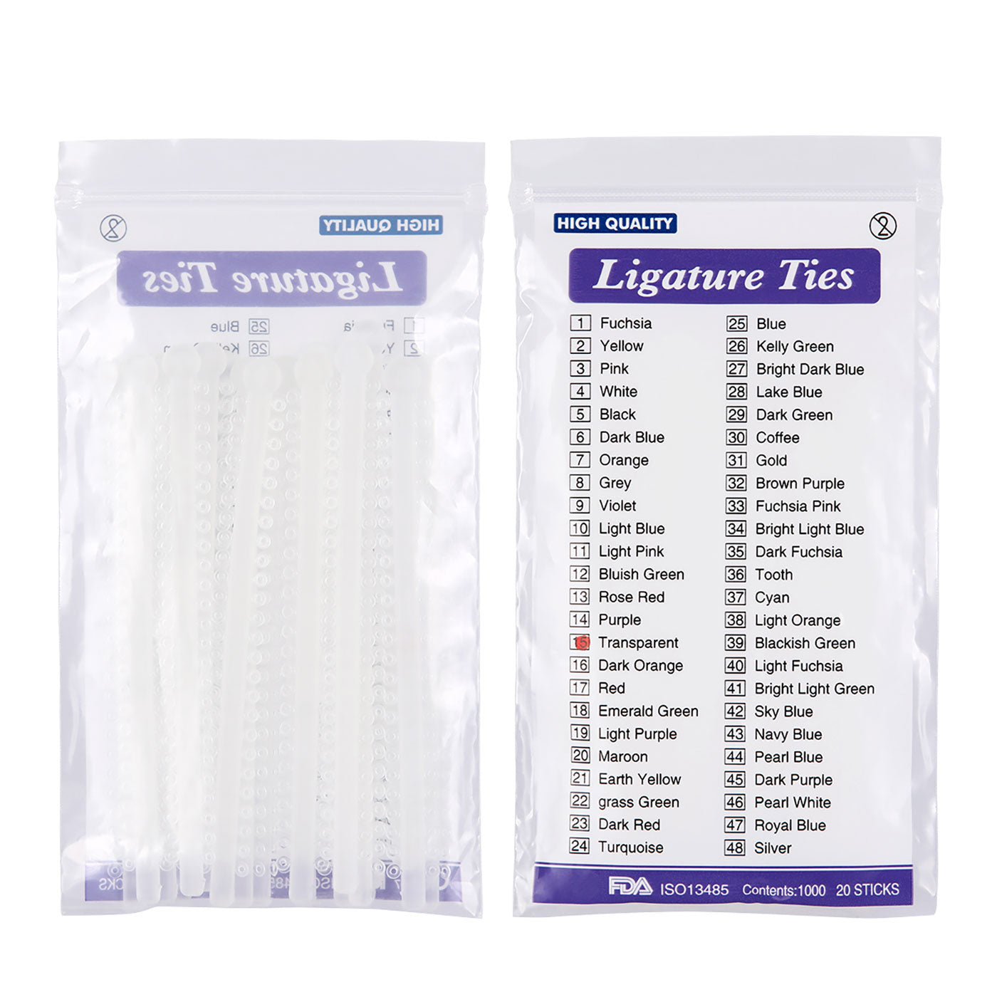 AZDENT Dental Orthodontic Elastic Ligature Ties 7 Colors