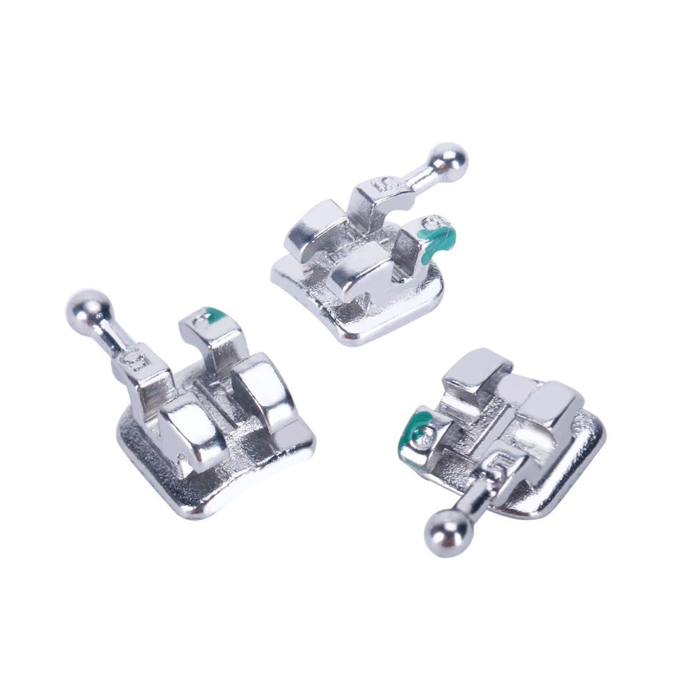 AZDENT Dental Mini Metal Brackets Monoblock Roth .022/.018 Hooks on 345 20 Sets/Box