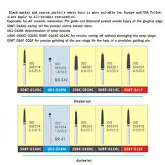 AZDENT Dental Diamond Bur FG-107 Ceramic Restoration Kit 10pcs/Kit