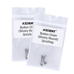 AZDENT Dental Traction Button Chain Silver Round 2/Bag