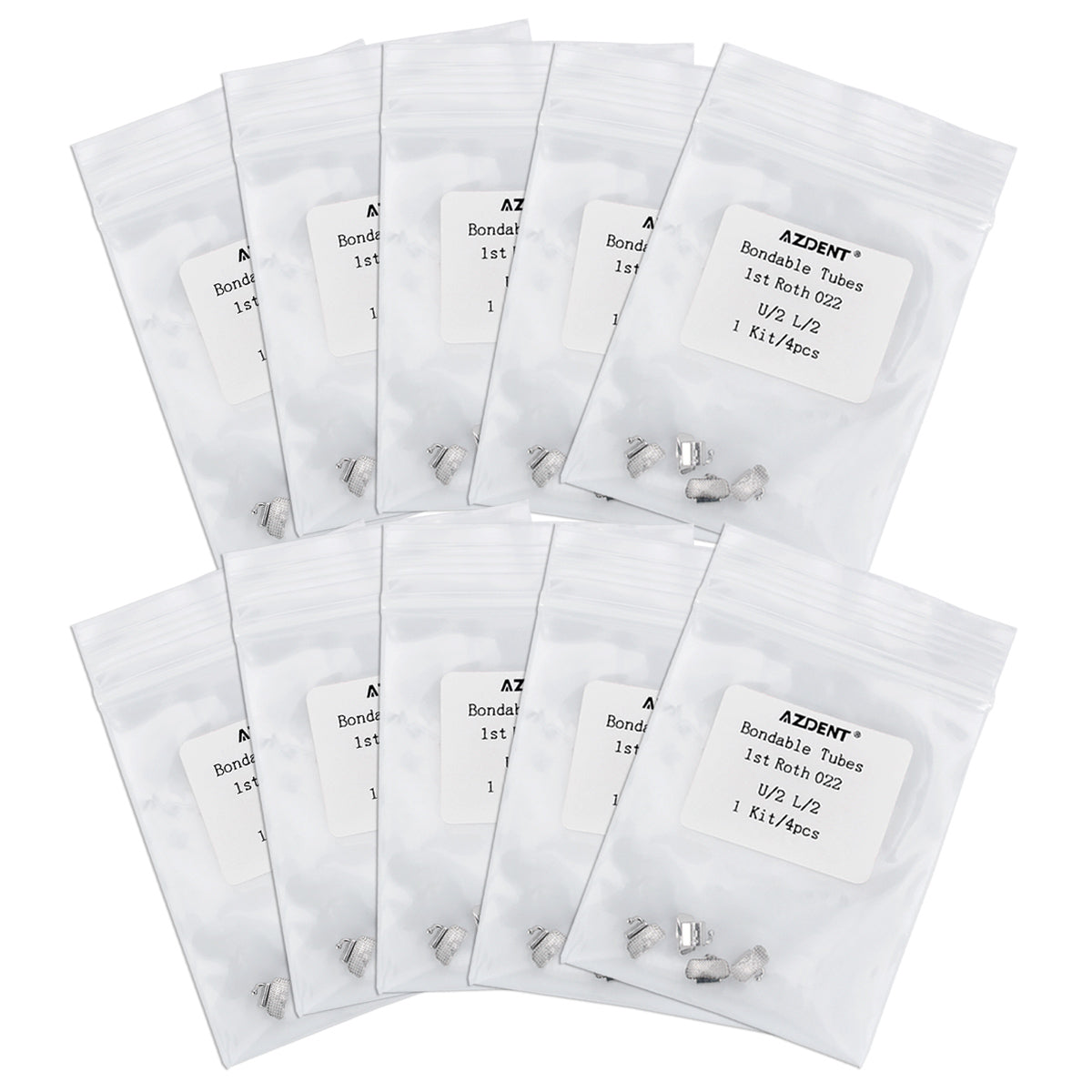 Tubo adhesivo AZDENT para primer molar no convertible Roth 0.022 U2L2 (4 unidades)