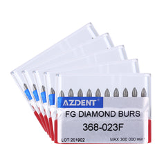 AZDENT Diamond Bur FG 368-023F Football Red 10pcs/Kit
