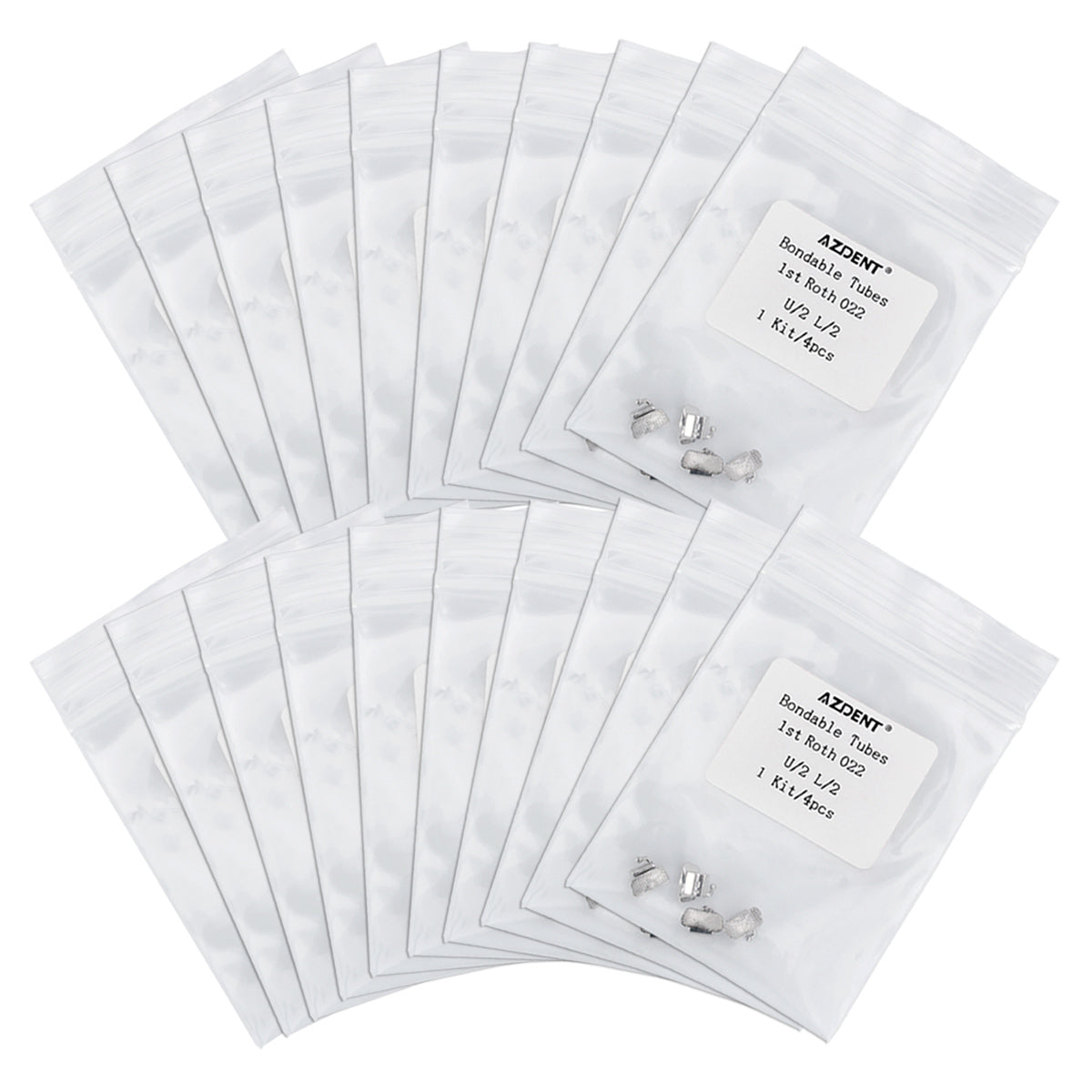 Tubo adhesivo AZDENT para primer molar no convertible Roth 0.022 U2L2 (4 unidades)