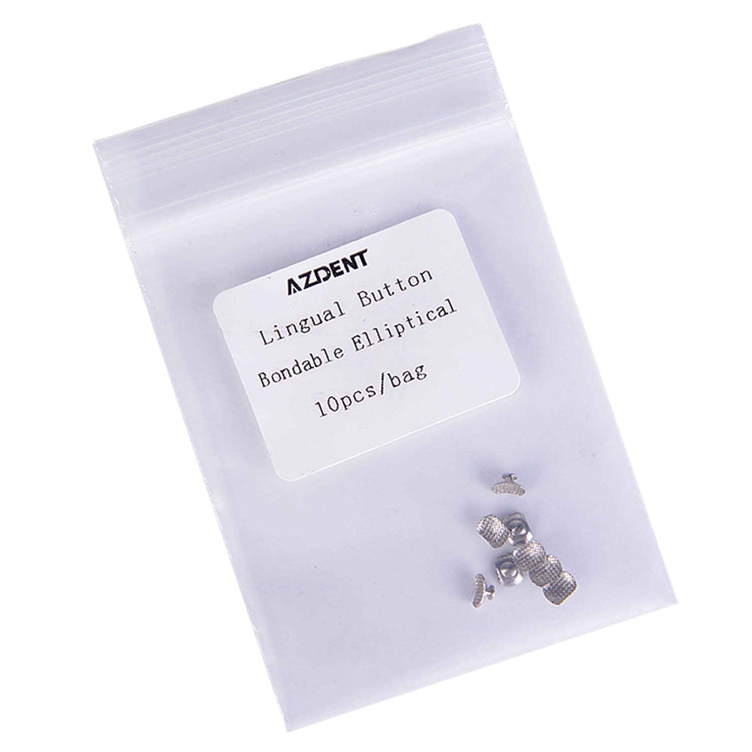 AZDENT Dental Lingual Button Bondable Elliptical Mesh Base 10/Bag