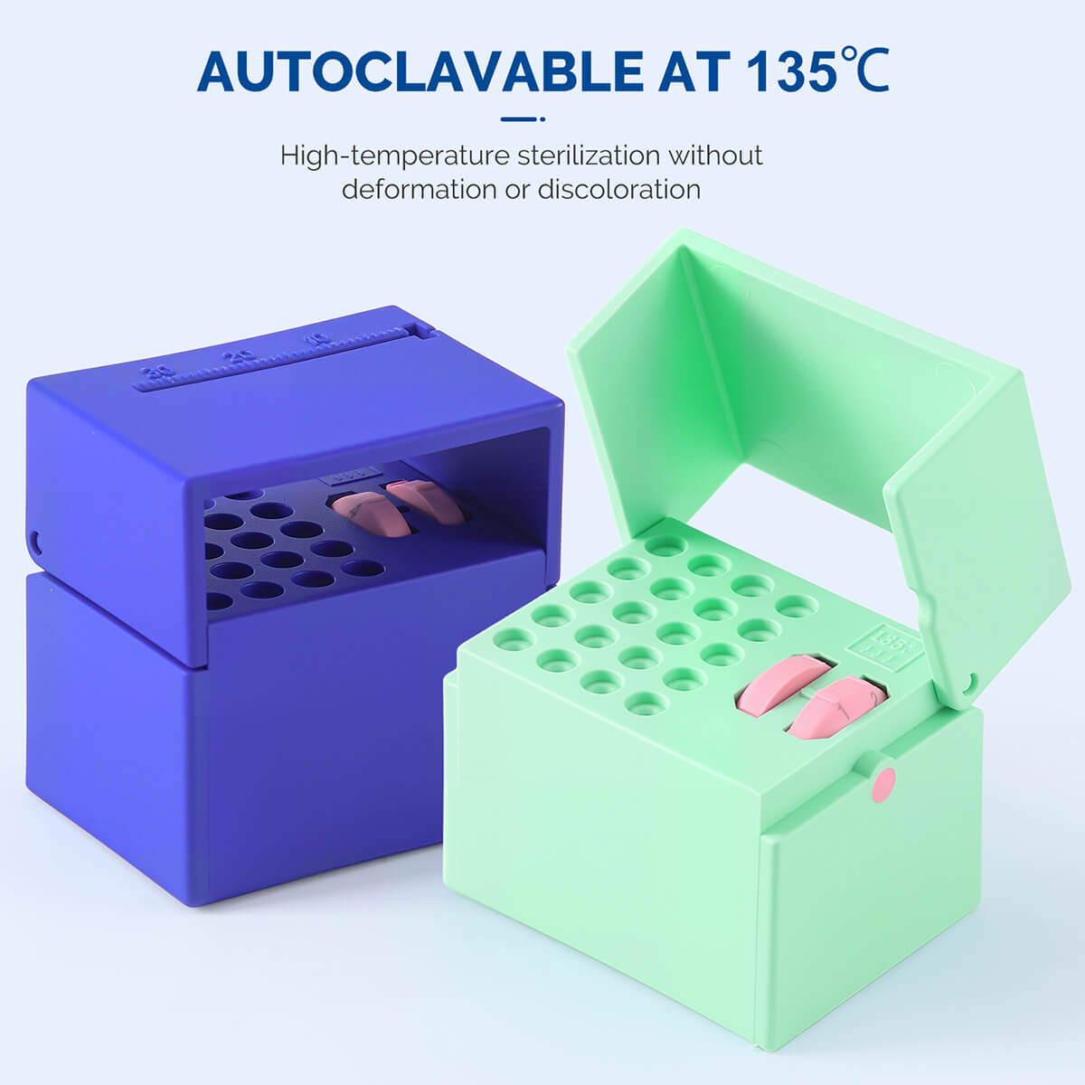 Dental 20 Holes Endo Files Disinfection Box With Memory Holder & Measuring Counter