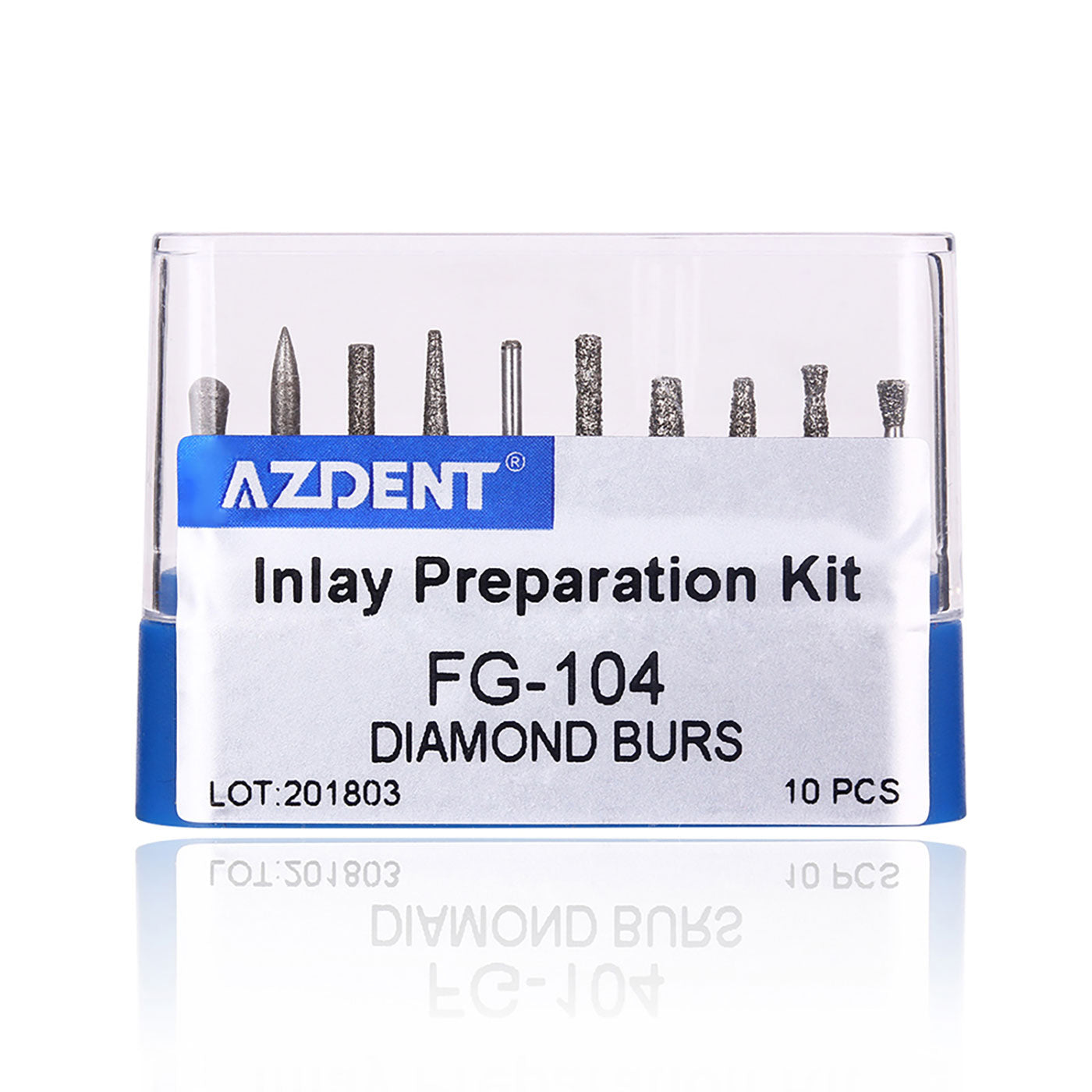 Набор для подготовки вкладок AZDENT Diamond Bor FG-104 10 шт./комплект