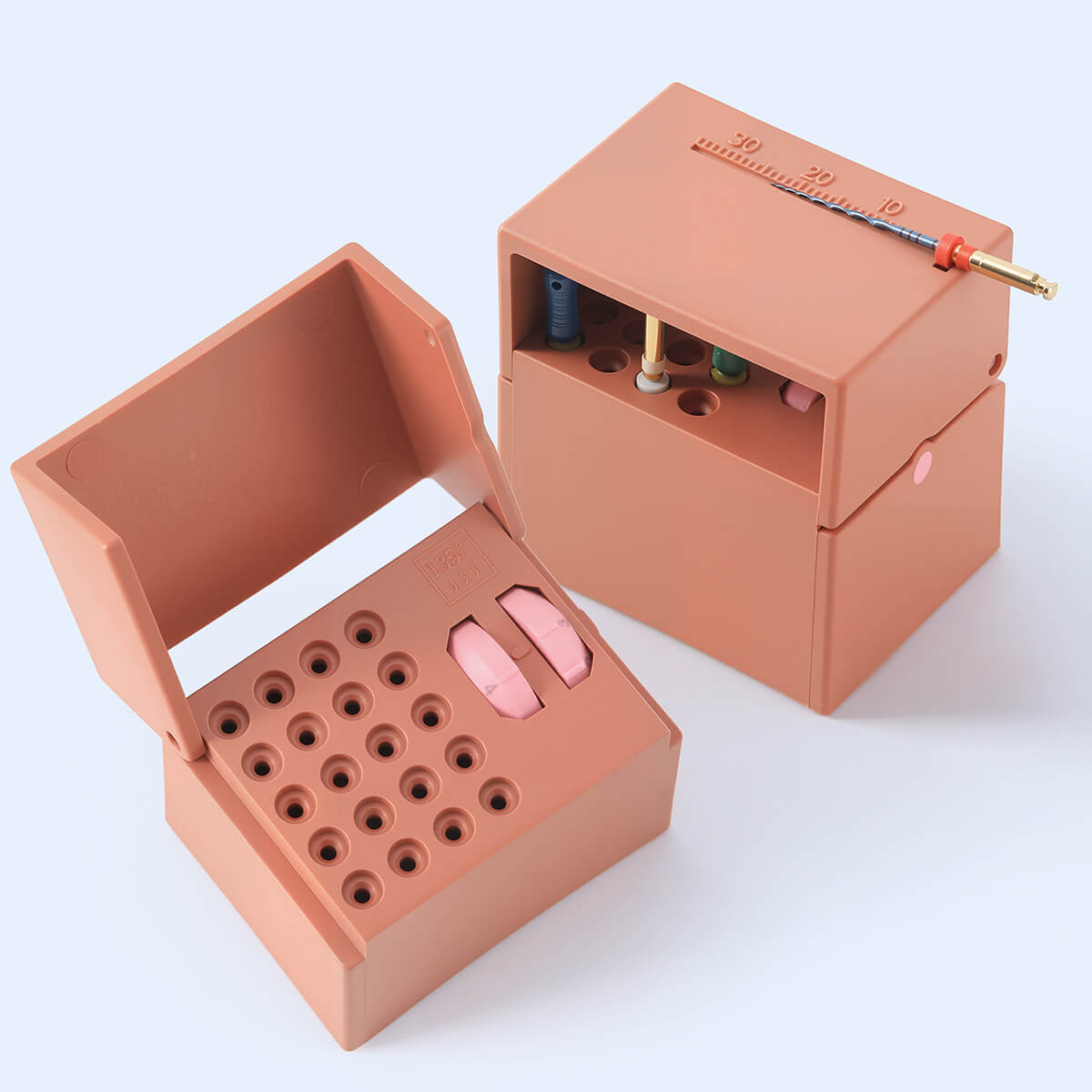 Dental 20 Holes Endo Files Disinfection Box With Memory Holder & Measuring Counter
