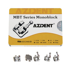 1000pcs AZDENT Dental Metal Brackets Mini MBT .022 Hooks on 345 50 Sets/Box