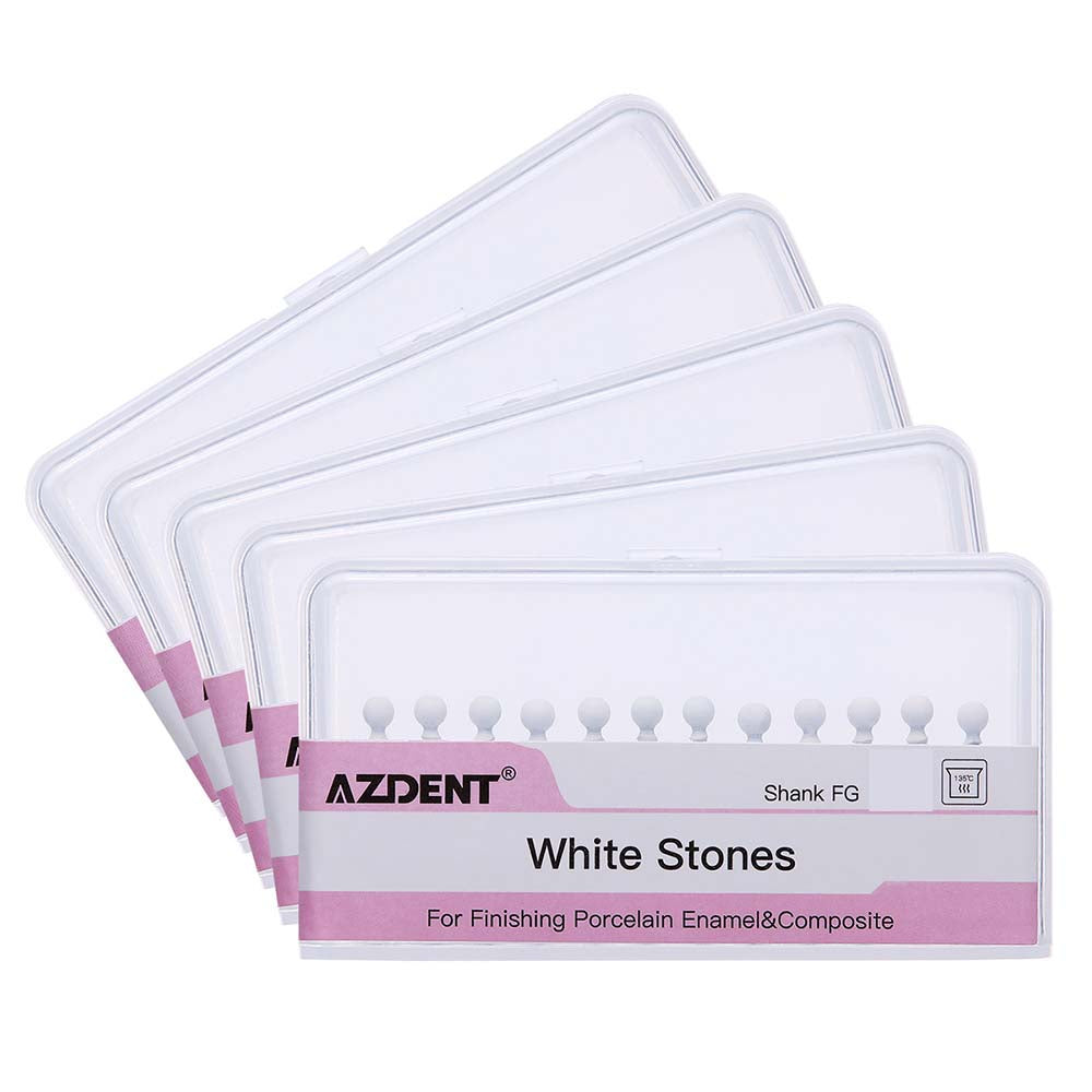 AZDENT Dental Polishing FG Burs Round Shape White Stone 12pcs/Kit