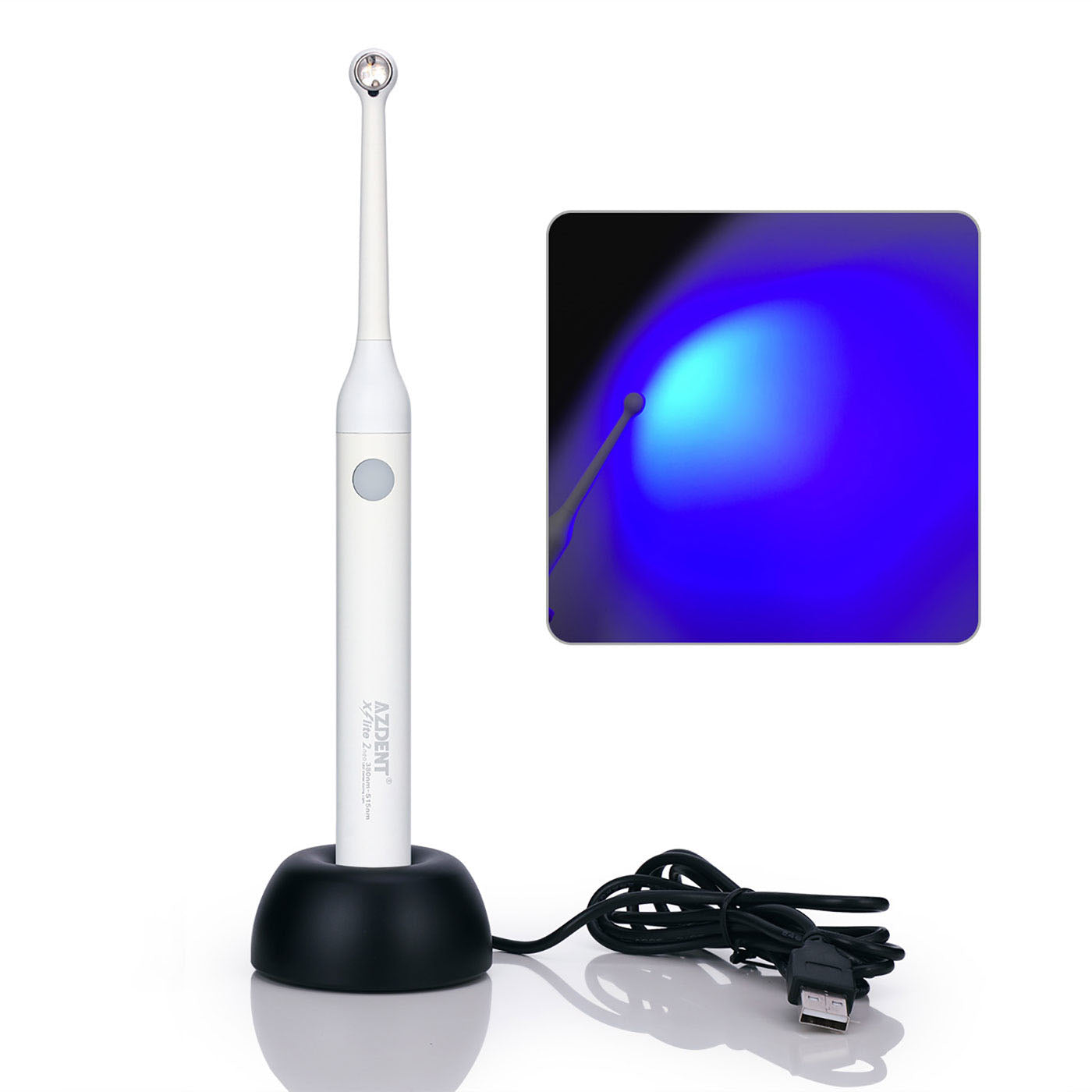 AZDENT LED Curing Light Wireless Wide Spectrum 385-515nm 2300mW/Cm² High Power Easy Operation