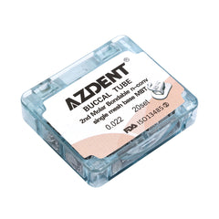 AZDENT Щечная трубка для 2-го моляра, адгезивная, раздельная, неконвертируемая, MBT 0,022 20 комплектов/комплект