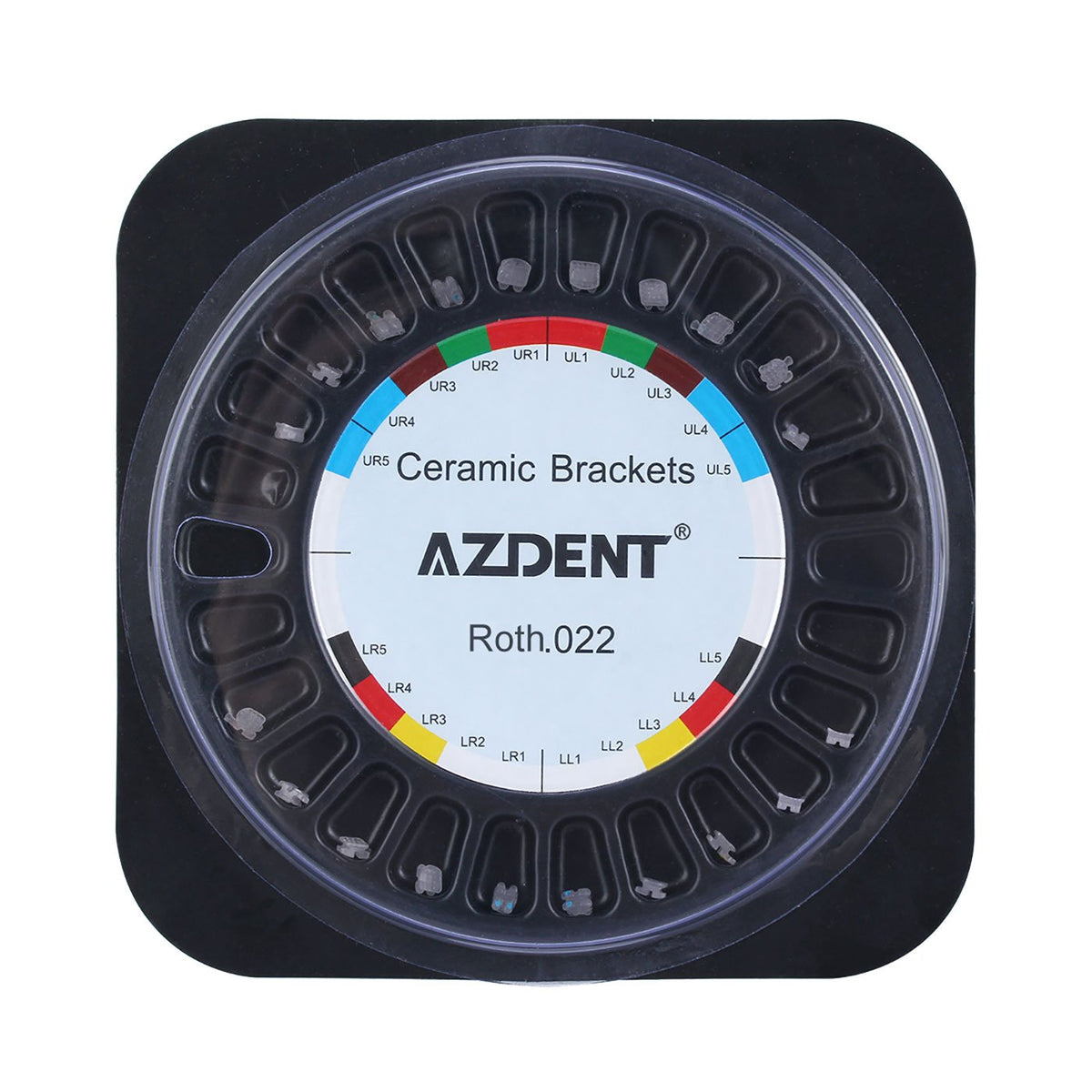Керамические брекеты AZDENT Roth .022 крючки 345 20 шт./коробка