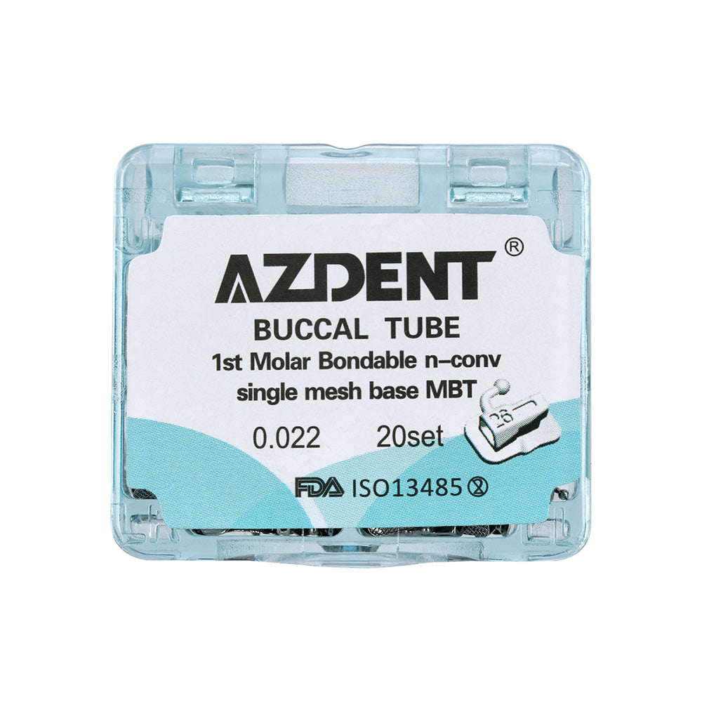 AZDENT Buccal Tube 1st Molar Bondable Split Non-Convertible MBT 0.022 20Sets/Bx