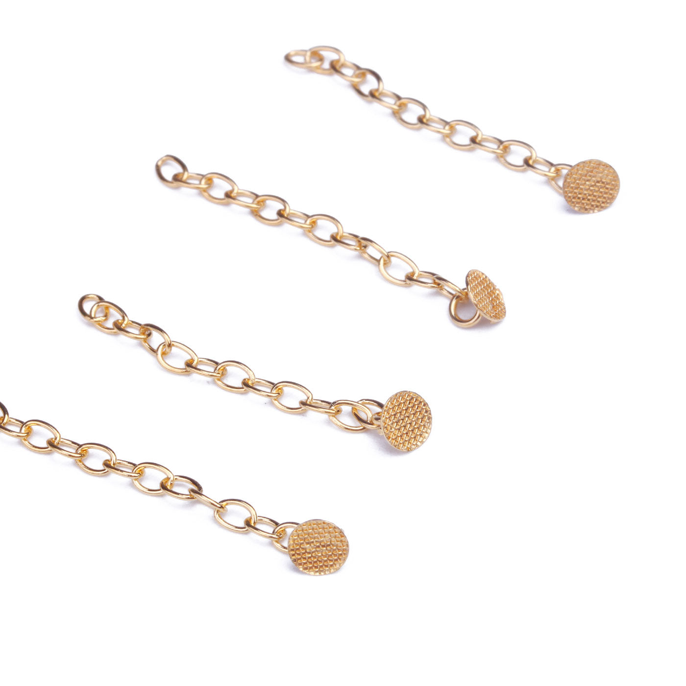 AZDENT Dental Traction Chain Gold Plated Round Buttons with Chain 10/Bag