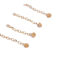 AZDENT Dental Traction Chain Gold Plated Round Buttons with Chain 10/Bag