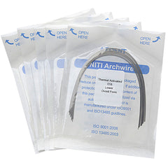 AZDENT Thermal Active NiTi Arch Wire Ovoid Form Round 0.018 Lower 10pcs/Pack