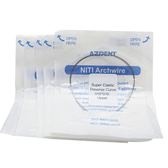 Arco de Niti AZDENT con curvatura inversa rectangular de 0,016 x 0,016 superior, paquete de 2 unidades