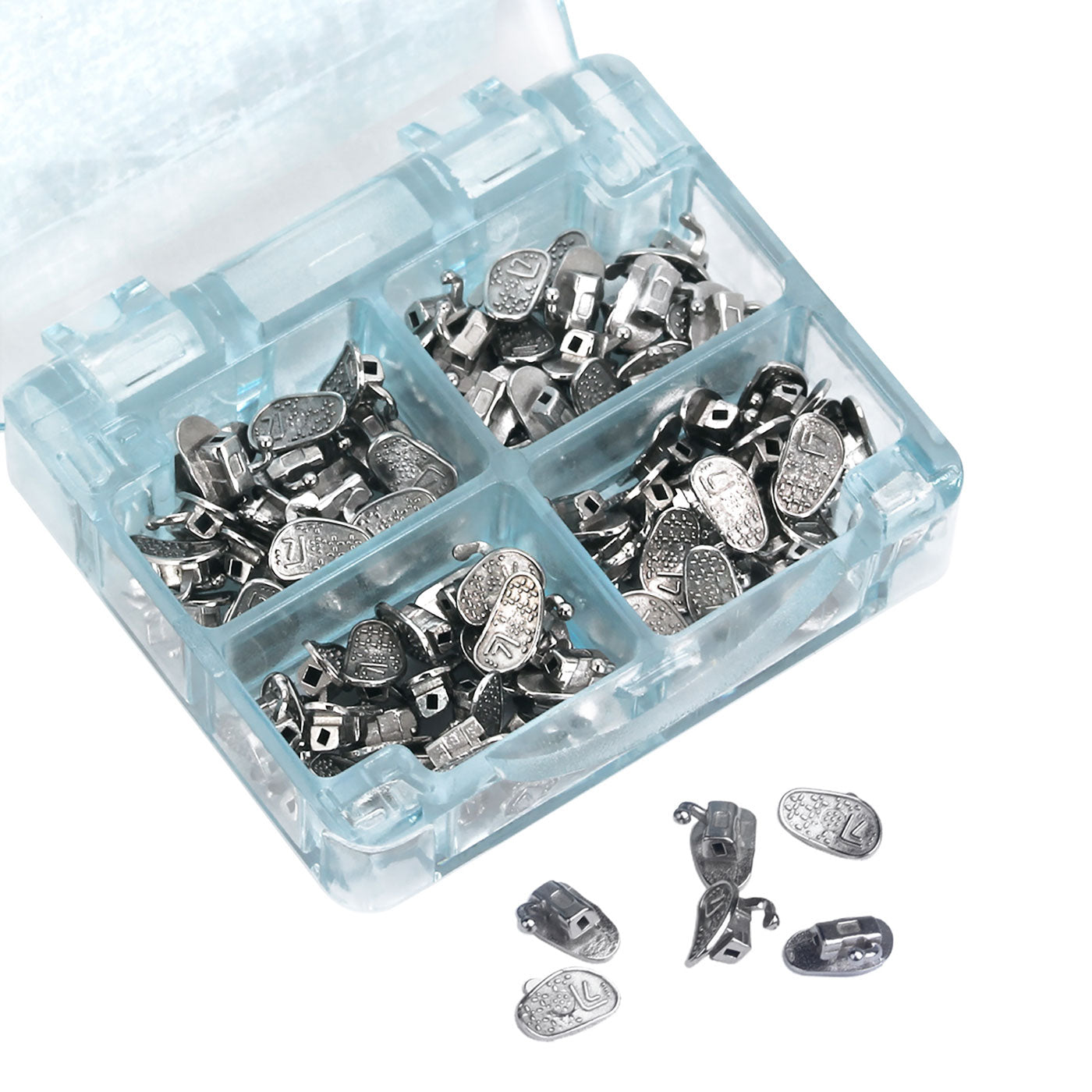 Tubo bucal AZDENT para 2.º molar, monobloque cementable, no convertible, MBT 0.022, 20 juegos/caja