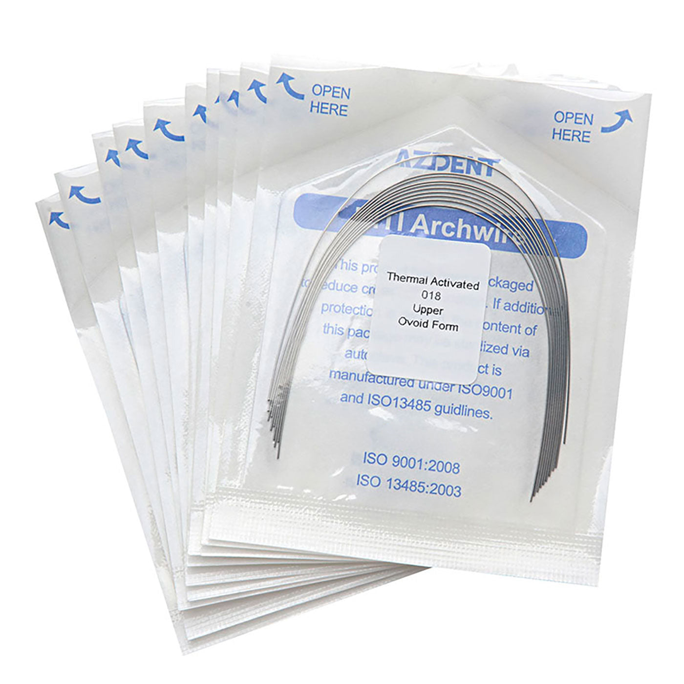 AZDENT Thermal Active NiTi Arch Wire Ovoid Form Round 0.018 Upper 10pcs/Pack
