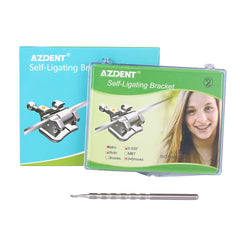 Самолигирующие брекеты AZDENT Dental Metal Mini Roth .022 с крючками на 345 с щечной трубкой 28 шт./комплект