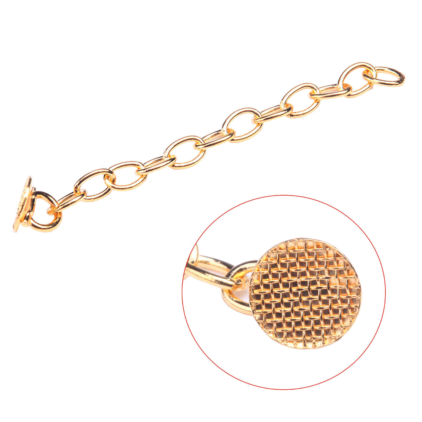 AZDENT Dental Traction Button Chain Golden Round 2/Bag