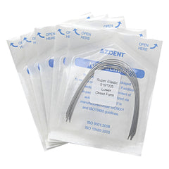 Arco de alambre AZDENT Niti Super Elastic Ovoide Rectangular 0,019 x 0,025 Inferior 10 piezas/paquete