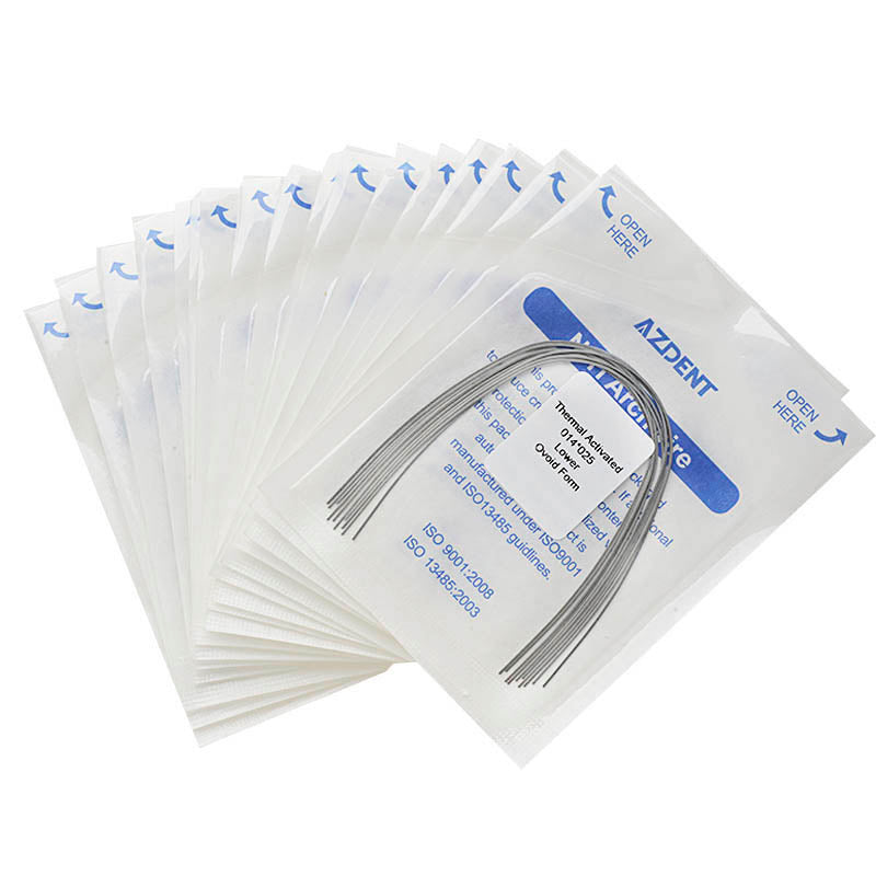 AZDENT Thermal Active NiTi Archwire Ovoid Form Rectangular 0.014 x 0.025 Lower 10pcs/Pack