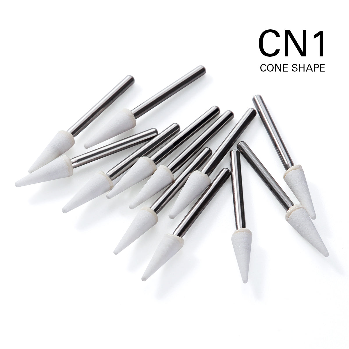 AZDENT Dental Polishing FG Burs Cone Shape White Stone 12pcs/Kit