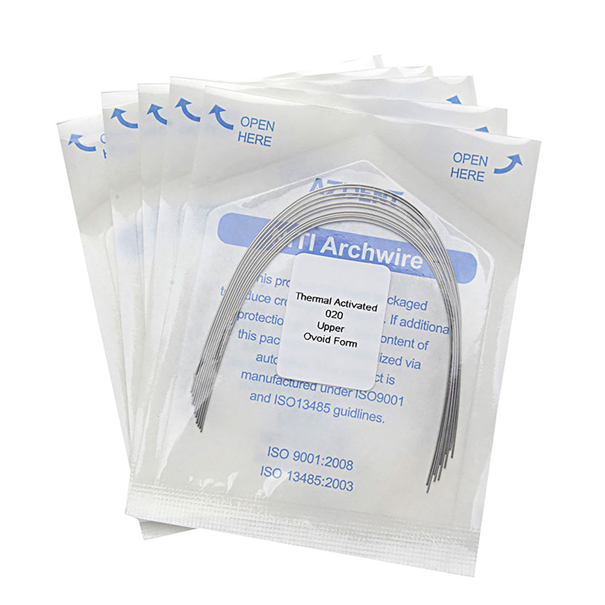 AZDENT Thermal Active NiTi Arch Wire Ovoid Form Round 0.020 Upper 10pcs/Pack