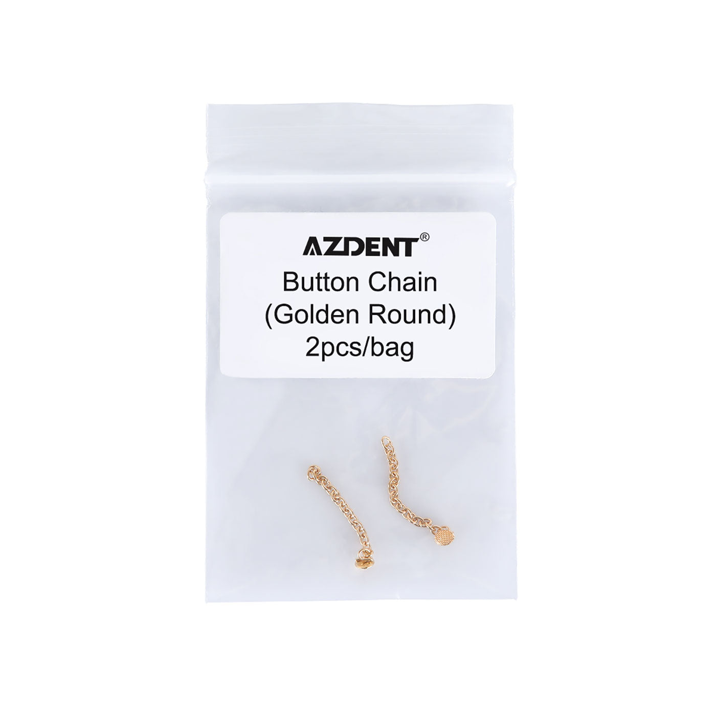 AZDENT Dental Traction Button Chain Golden Round 2/Bag