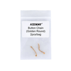 AZDENT Dental Traction Button Chain Golden Round 2/Bag