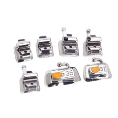 Самолигирующие брекеты AZDENT Dental Metal Mini Roth .022 с крючками на 345 с щечной трубкой 28 шт./комплект