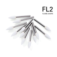 AZDENT Dental Polishing FG Burs Flame Shape White Stone 12pcs/Kit