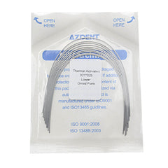 AZDENT Thermal Active NiTi Archwire Ovoid Form Rectangular 0.021 x 0.025 Lower 10pcs/Pack