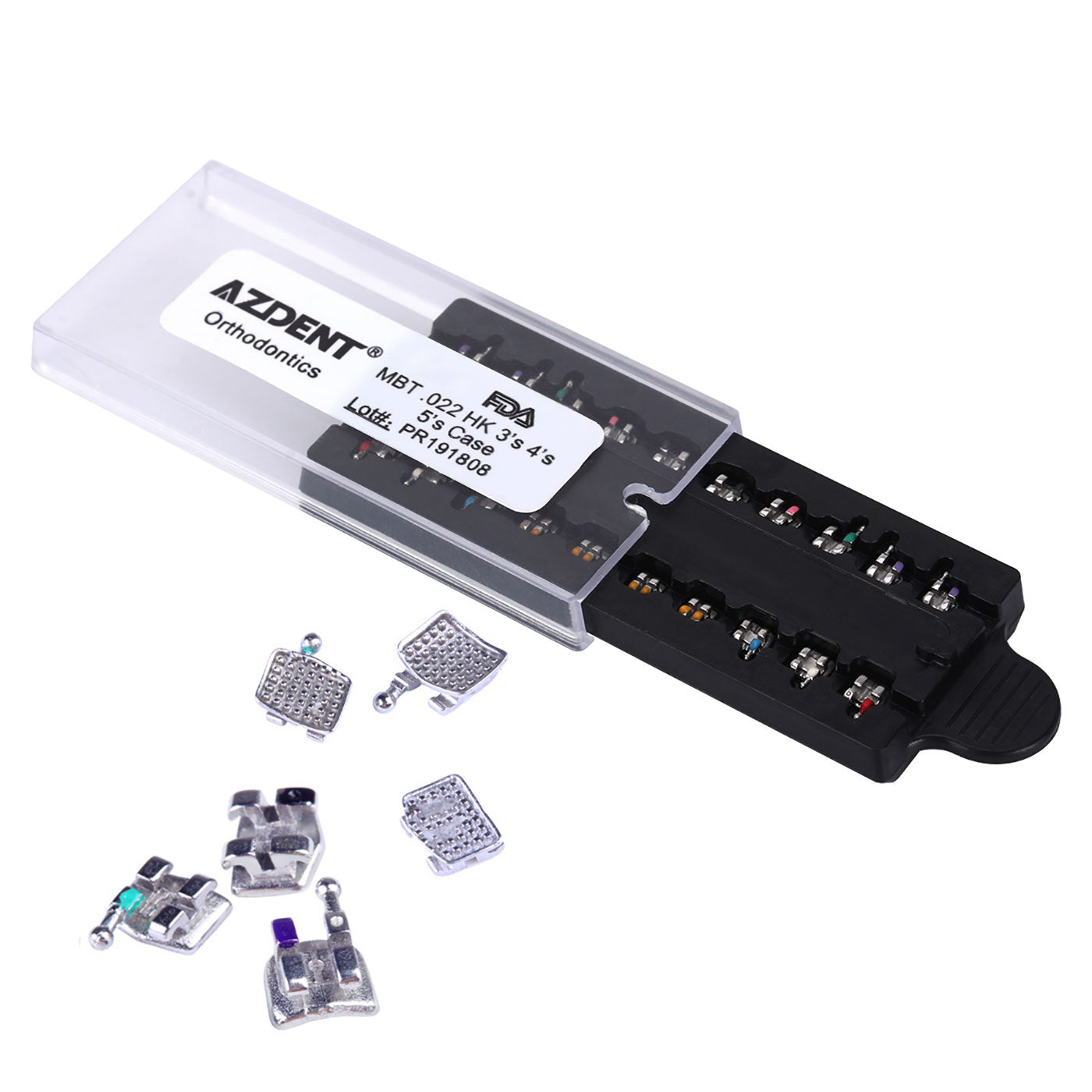AZDENT Dental Metal Brackets Monoblock Mini MBT .022 Hooks on 345 20pcs/Kit