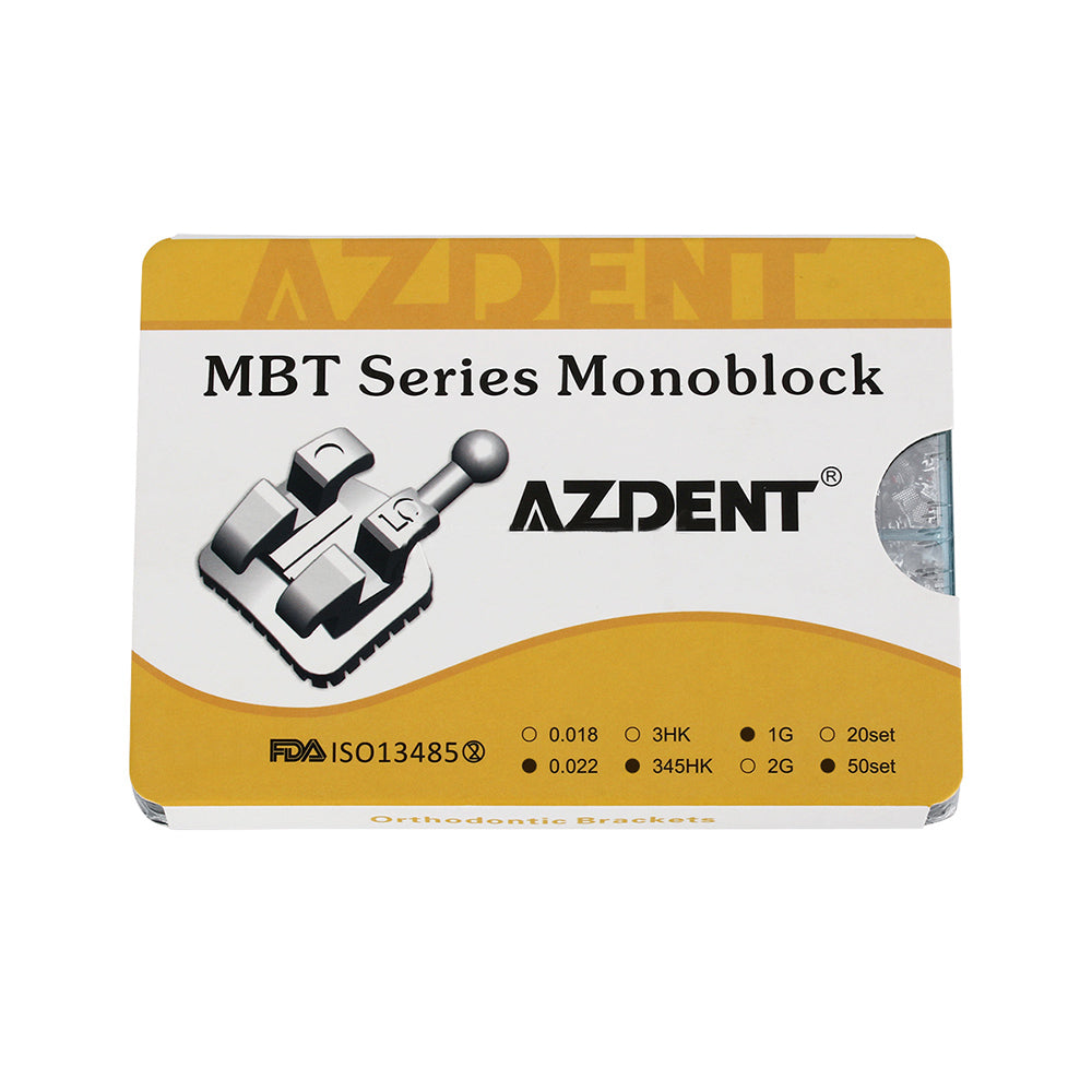 1000pcs AZDENT Dental Metal Brackets Mini MBT .022 Hooks on 345 50 Sets/Box