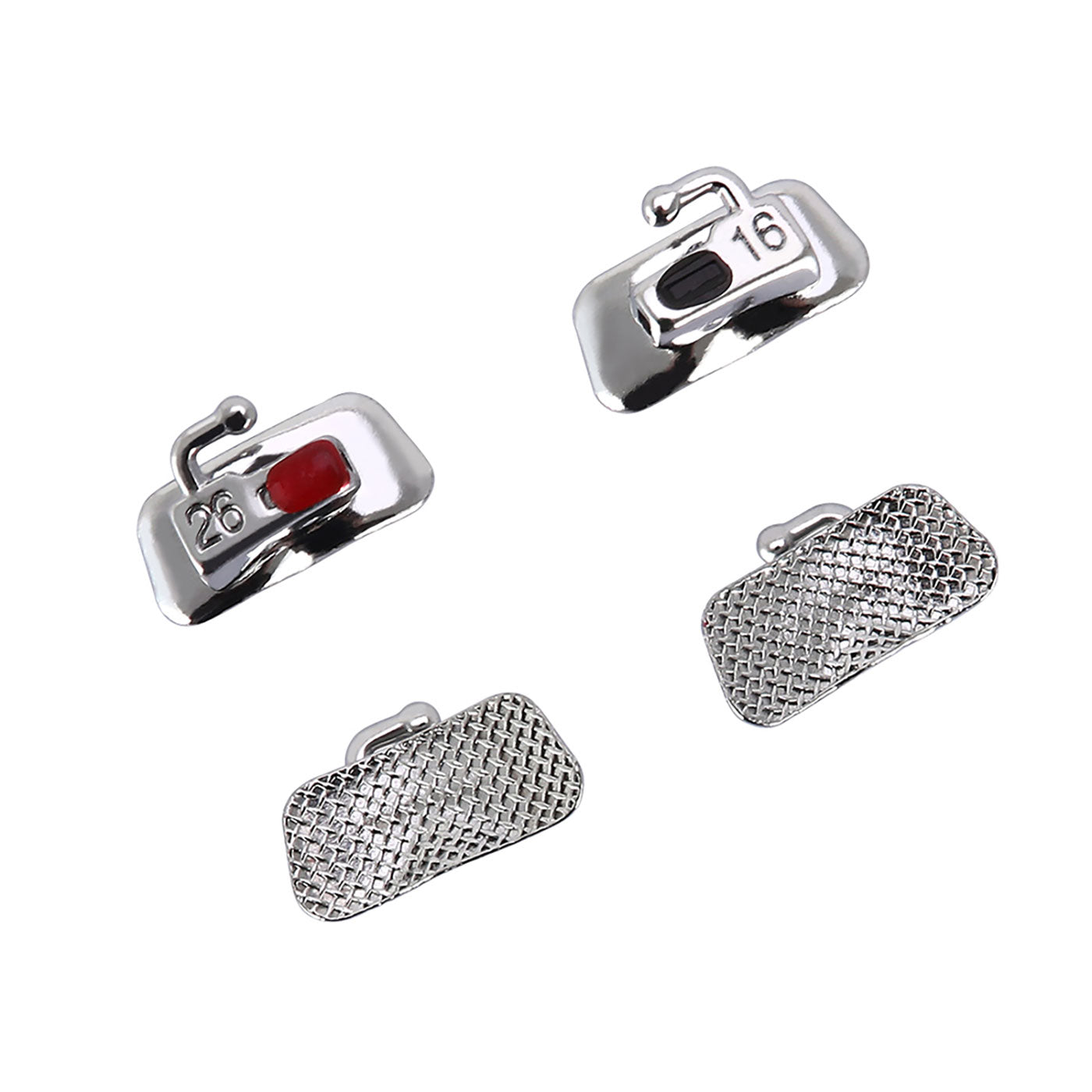 Tubo bucal AZDENT para primer molar, no convertible, MBT 0.022, marcado láser, cuadrantes surtidos (UR, UL, LL y LR), 4 unidades por bolsa