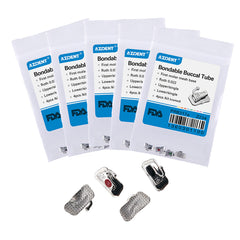 Tubo bucal AZDENT para primer molar, adherible, tamaño completo, cuadrantes surtidos (UR, UL, LL y LR), 4 unidades por bolsa