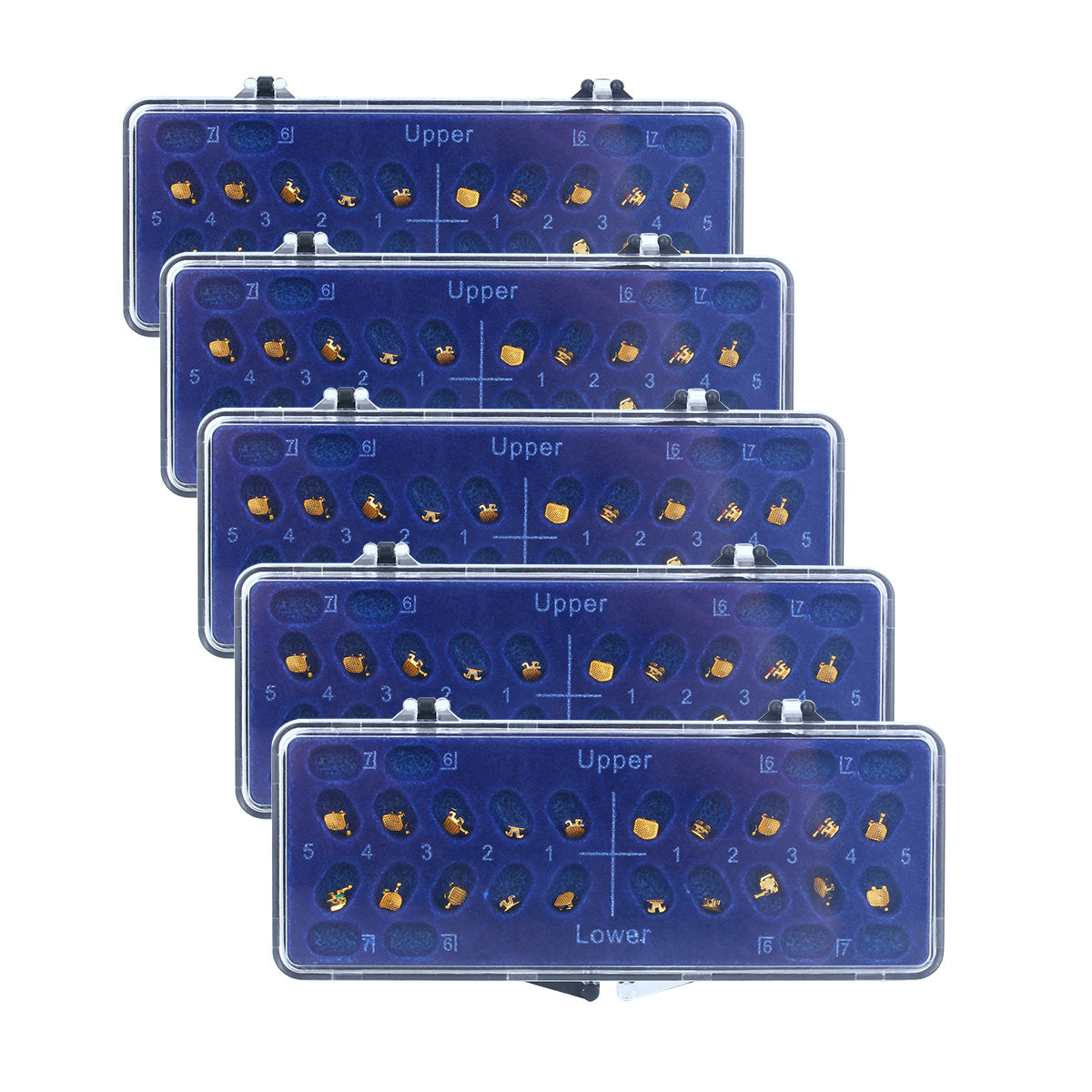 AZDENT Dental Metal Brackets Mini Roth/MBT 0.022 Hooks on 345 Gold Color 20pcs/Box