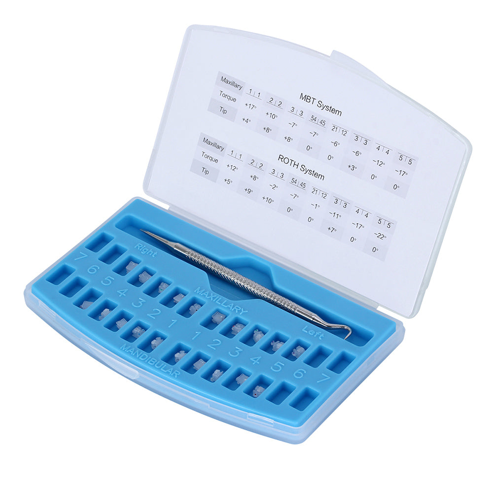 AZDENT Dental Self-ligating Ceramic Bracket MBT 0.022 Hooks on 345 20pcs/Box
