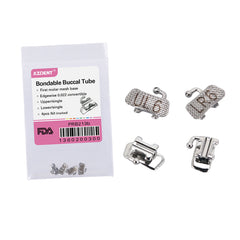 Tubo bucal AZDENT para primer molar, convertible y adherible U1L1, borde 0,022, 4 unidades/bolsa