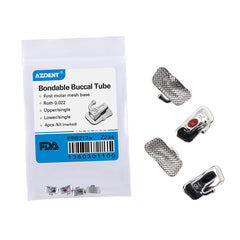 Tubo bucal AZDENT para primer molar, adherible, tamaño completo, cuadrantes surtidos (UR, UL, LL y LR), 4 unidades por bolsa