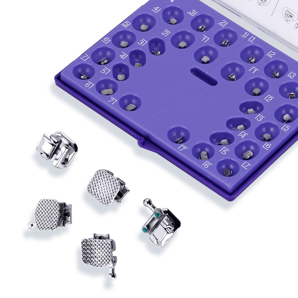 AZDENT Dental Self-Ligating Brackets Passive Roth .022 Hooks on 345 With Buccal Tube 28pcs/Box