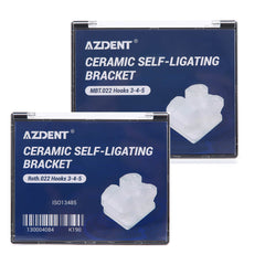 Самолигирующиеся керамические брекеты AZDENT Dental Roth/MBT 0.022 с крючком 3,4,5